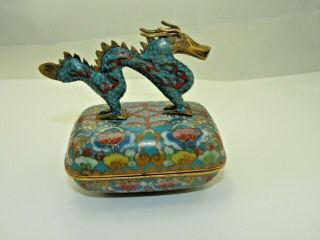 Cloisonne Dragon Musical Trinket Box Chinese Ardleigh Elliott 1992 73362 Blue
