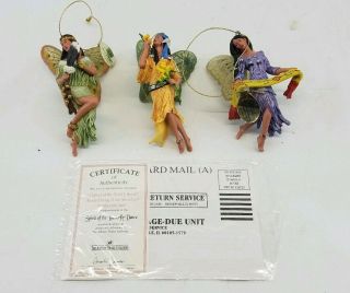 The Ashton Drake Galleries Spirit Of The Butterfly Dance Set 3.  3 Ornaments