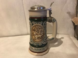 Avon The Strike Rainbow Trout At Point English Setter Beer Stein Pewter Lidded
