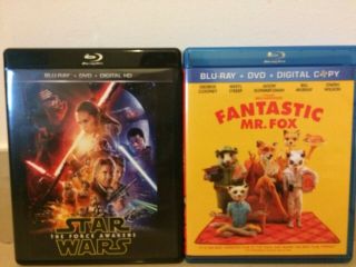 Star Wars The Force Awakens Blu - Ray/dvd & Fantastic Mr.  Fox Blu - Ray (pre - Owned)