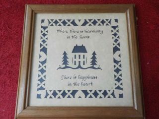 Vintage 1986 Designs With Scissors Framed Wall Hanging (ms)