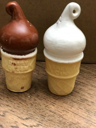Vintage Dairy Queen Safe - T - Cup Ice Cream Cone Shaped Salt & Pepper Shakers Good