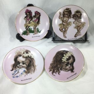 Brownie Downing Wall Plate Girl Pink Indigenous Australain Child Children Set 4