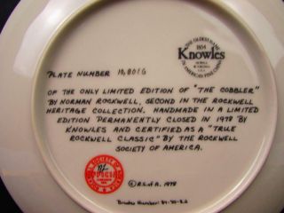 Knowles Norman Rockwell The Cobbler Collector Plate MIB 2