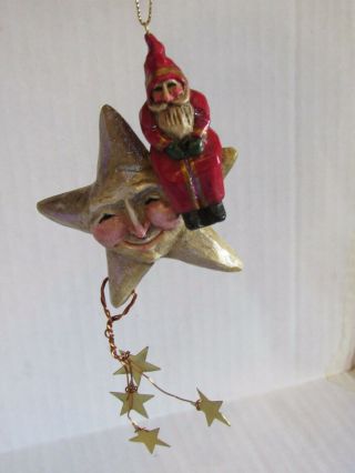 P Schifferl Santa Sitting On Star Christmas Ornament Midwest Cannon Falls