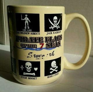 Pirate Flags Of The Seven Seas 12oz Coffee Tea Mug Cup Famous Pirates Blackbeard