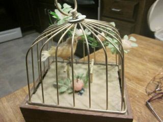 Mechanical Bird In Cage Singing Windup Vintage