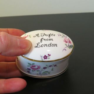 Crown Staffordshire England Oval Trinket 2 3/8 A Trifle From London Flowers