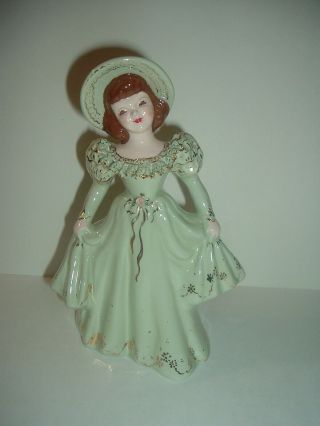 Florence Ceramics Kathy Lady Figurine Light Green Dress