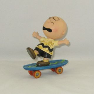 Jim Shore Peanuts Figurine " Charlie Brown On A Skateboard " No Box