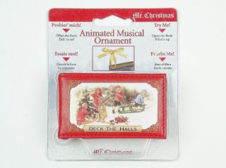 Mr Christmas Book Style Animated Musical Ornament Deck The Halls