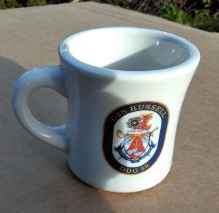 Uss Russell Ddg 59 Coffee Tea Cup Mug Mil - Art China Career Collectibles Vgc