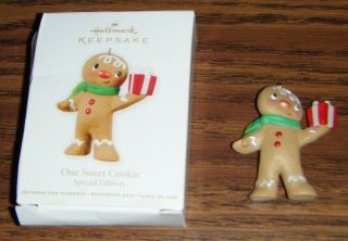 2012 One Sweet Cookie Ornament Hallmark Gingerbread Man Box