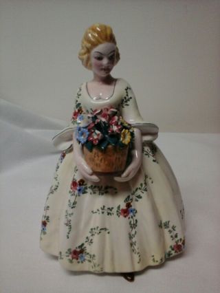 Crownford Porcelain Victorian Lady Figurine Made In Italy 8 1/2 " Tall