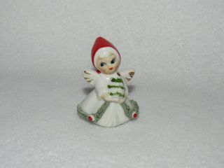 Vintage Bone China Miniature Angel Holding Christmas Tree