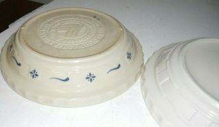Set of 2 Longaberger Pottery pie plates blue and ivory woven traditions 6