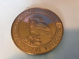 The Franklin Governor Of California Xxxvi Seal Pete Wilson 260.  2 G Bronze