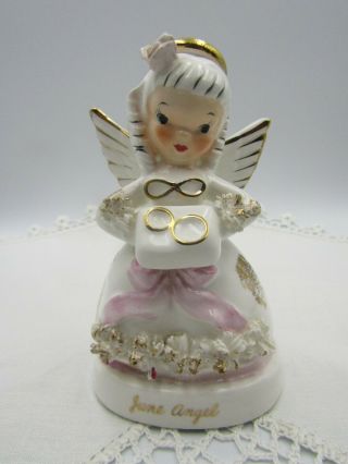 Vintage Napco Ceramic Figurine - Angel " June Wedding Angel "