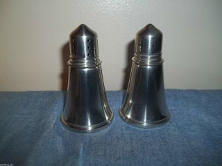 Vintage Pewter Set Of Salt / Pepper Shaker Set 3 1/2 Inch 