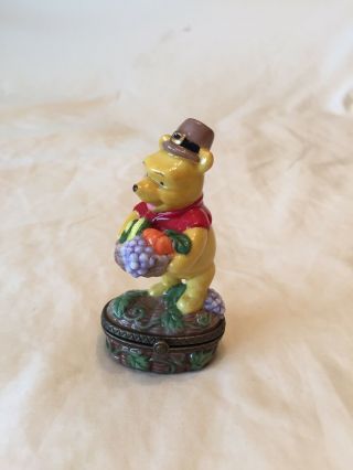 Disney Winnie The Pooh Porcelain Hinge Trinket Box November Calendar Series