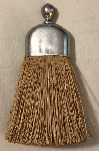 Vintage Straw & Metal Handle Mini Whisk Broom 3 - 1/2 "