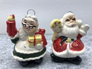 Vintage Salt Pepper Shaker Santa And Mrs Clause Christmas Japan Ornament