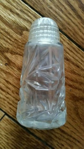 Vintage Cut Glass Floral Salt & Pepper Shakers 3 