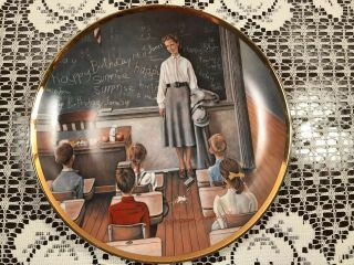 1985 Norman Rockwell The School Teacher Plate