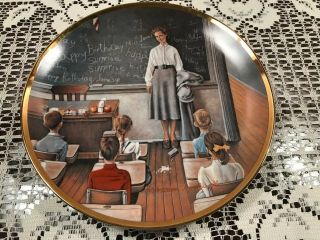 1985 Norman Rockwell The School Teacher Plate 4