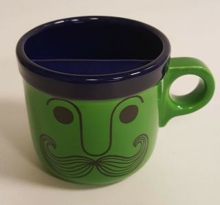 Moustache Guard Protector Green Fun Face Blue Interior Coffee Mug B66