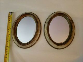 Set Of 2 Vintage Small Wall Hanging Mirrors Made In Italy