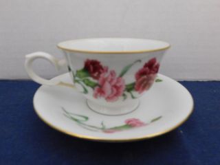 Avon Blossoms Of The Month Cup & Saucer Set January - Carnation