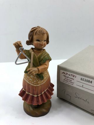 ANRI Italy Figurine Tiny Sounds Wood Carved 6 