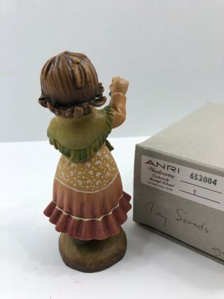 ANRI Italy Figurine Tiny Sounds Wood Carved 6 