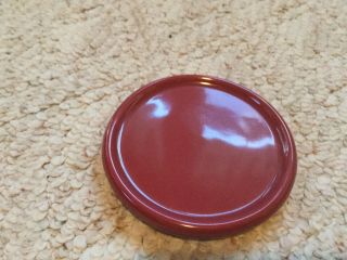 Longaberger Woven Traditions Pottery Coaster Crock/lid Paprika Red