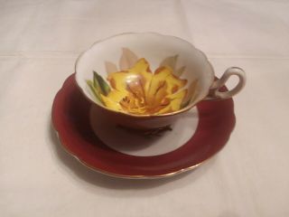 Vintage Merit China Floral Footed Cup & Saucer Occupied Japan