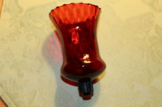 Vintage RED GLASS PEG CANDLE VOTIVE CUPS HOME INTERIOR Flared Honeycomb 2