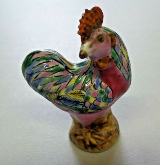 Vintage Hand Painted Ceramic Rooster Figurine China Approx 3 " Tall