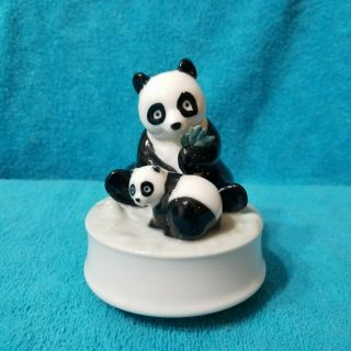 Otagiri Panda Music Box Playmates Ceramic