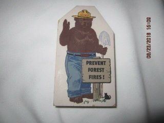 Wooden Block Featuring Remember Smokey The Bear 50 Years By The Cats Meow 1994