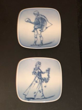 Set Of 2 Bing & Grondahl Porcelain Mini Plates Hamlet Yorick 