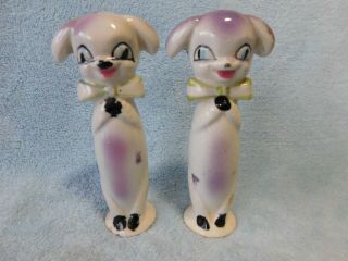 Vintage Silly Purple Dogs Salt And Pepper Shakers - Tall - Part Of A Series