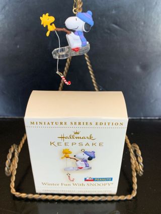 Hallmark Keepsake Ornament Winter Fun With Snoopy 9th In Series Miniature 2006