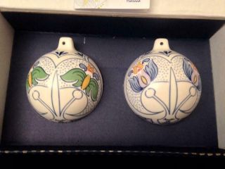 Set Of 2 Holland America Line Ceramic Ornaments Amata Royal Goedewaagen Holland