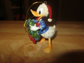 Walt Disney Donald Duck Jim Shore Holiday Wreath Ornament Statue Figurine 2