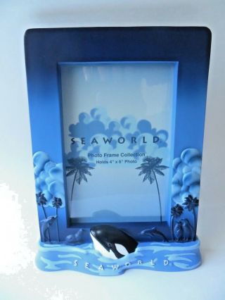 Sea World Shamu Whale Picture Frame For 4 X 6 Photo Vertical Ceramic