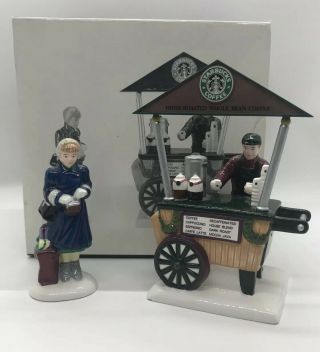 Dept 56 Snow Village Starbucks Coffee Cart 54870 W/ Box