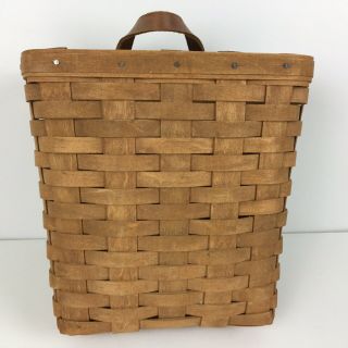 Vintage Longaberger Handwoven Wall Hanging Mail Basket