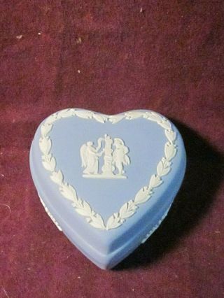 Wedgwood Jasperware Blue Heart Shaped Trinket Box Nike & The Warrior
