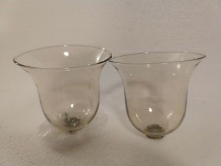 Vintage Home Interior Set Of 2 Amber Milano Votive Cups / Candle Holders Homeco